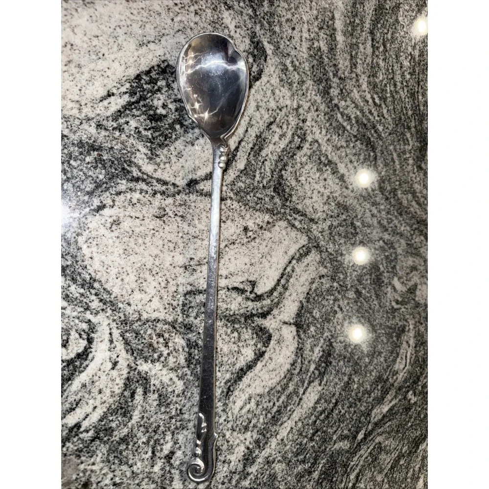 VINTAGE Cellini Craft Argental HAMMERED ALUMINUM SERVING SPOON 14.5